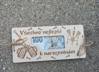 Dřevěná obálka na peníze pro muže