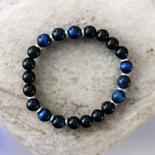 Minerální náramek onyx a tygří oko