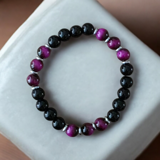 Minerální náramek onyx a tygří oko