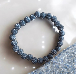 Náramek bižuterní s korálky shamballa