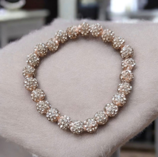 Náramek bižuterní s korálky shamballa